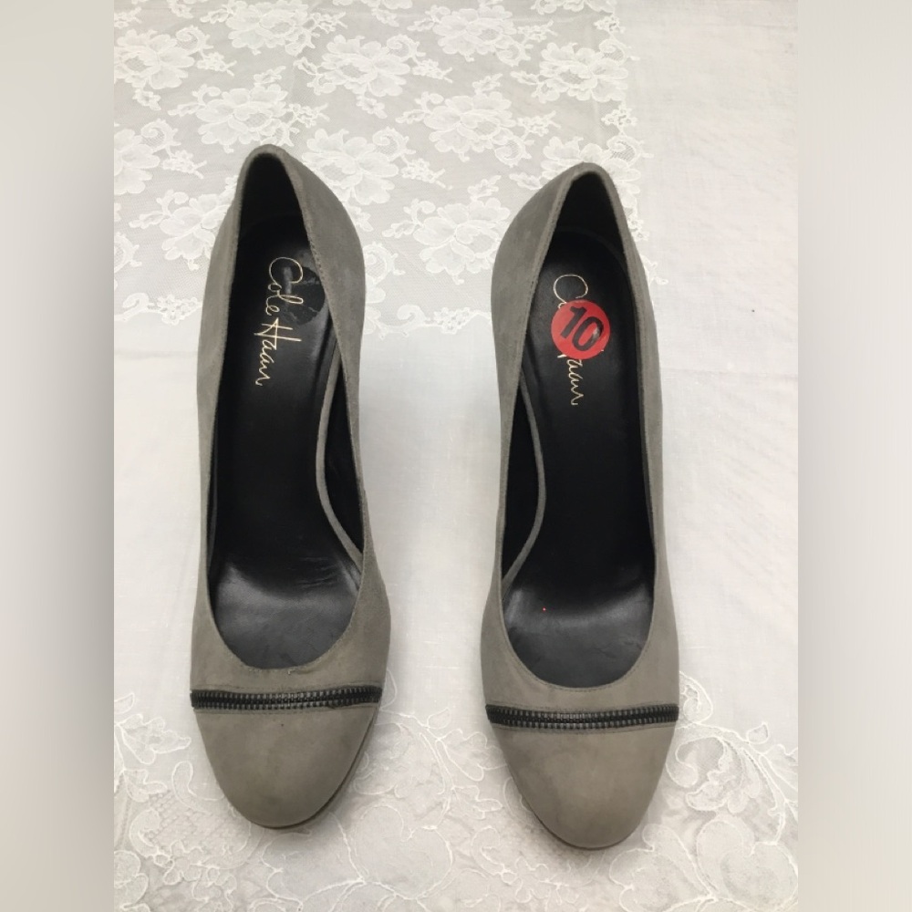 Cole Haan Gray Heels Elegant Design